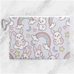 Seamless Pattern With Cute Rabbit Character Canvas Cosmetic Bag (XL)