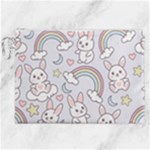 Seamless Pattern With Cute Rabbit Character Canvas Cosmetic Bag (XXL)