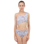 Seamless Pattern With Cute Rabbit Character Spliced Up Two Piece Swimsuit