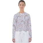 Seamless Pattern With Cute Rabbit Character Women s Slouchy Sweat