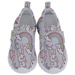 Seamless Pattern With Cute Rabbit Character Kids  Velcro No Lace Shoes