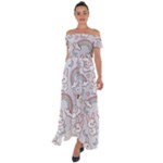 Seamless Pattern With Cute Rabbit Character Off Shoulder Open Front Chiffon Dress