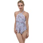 Seamless Pattern With Cute Rabbit Character Go with the Flow One Piece Swimsuit