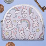 Seamless Pattern With Cute Rabbit Character Horseshoe Style Canvas Pouch