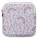 Seamless Pattern With Cute Rabbit Character Mini Square Pouch