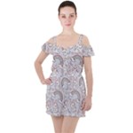 Seamless Pattern With Cute Rabbit Character Ruffle Cut Out Chiffon Playsuit