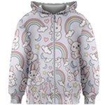 Seamless Pattern With Cute Rabbit Character Kids  Zipper Hoodie Without Drawstring