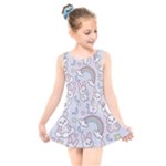 Seamless Pattern With Cute Rabbit Character Kids  Skater Dress Swimsuit