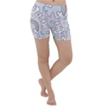 Seamless Pattern With Cute Rabbit Character Lightweight Velour Yoga Shorts