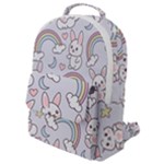 Seamless Pattern With Cute Rabbit Character Flap Pocket Backpack (Small)