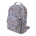 Seamless Pattern With Cute Rabbit Character Flap Pocket Backpack (Large)