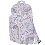 Seamless Pattern With Cute Rabbit Character Double Compartment Backpack