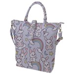 Seamless Pattern With Cute Rabbit Character Buckle Top Tote Bag
