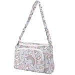 Seamless Pattern With Cute Rabbit Character Front Pocket Crossbody Bag