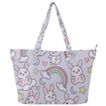 Seamless Pattern With Cute Rabbit Character Full Print Shoulder Bag