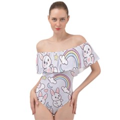 Off Shoulder Velour Bodysuit  