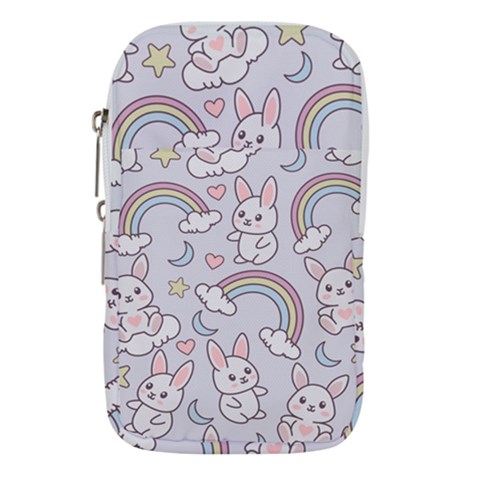 Seamless Pattern With Cute Rabbit Character Waist Pouch (Small) from ArtsNow.com