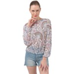 Seamless Pattern With Cute Rabbit Character Banded Bottom Chiffon Top