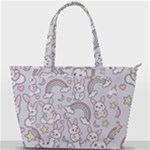 Seamless Pattern With Cute Rabbit Character Back Pocket Shoulder Bag 