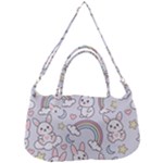 Seamless Pattern With Cute Rabbit Character Removable Strap Handbag