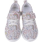 Seamless Pattern With Cute Rabbit Character Women s Velcro Strap Shoes