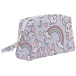 Seamless Pattern With Cute Rabbit Character Wristlet Pouch Bag (Large)