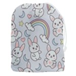 Seamless Pattern With Cute Rabbit Character Drawstring Pouch (3XL)