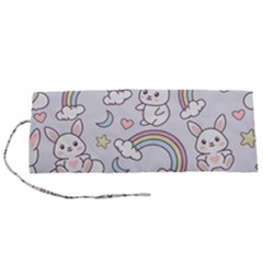 Seamless Pattern With Cute Rabbit Character Roll Up Canvas Pencil Holder (S) from ArtsNow.com