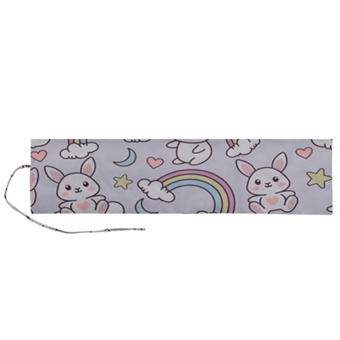 Seamless Pattern With Cute Rabbit Character Roll Up Canvas Pencil Holder (L) from ArtsNow.com