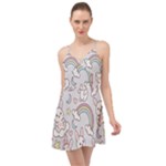 Seamless Pattern With Cute Rabbit Character Summer Time Chiffon Dress