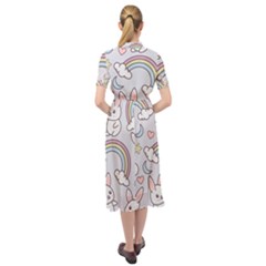Keyhole Neckline Chiffon Dress 