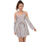 Seamless Pattern With Cute Rabbit Character Boho Dress