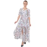 Seamless Pattern With Cute Rabbit Character Waist Tie Boho Maxi Dress