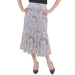 Seamless Pattern With Cute Rabbit Character Midi Mermaid Skirt