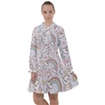 Seamless Pattern With Cute Rabbit Character All Frills Chiffon Dress
