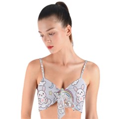 Woven Tie Front Bralet 