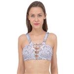 Seamless Pattern With Cute Rabbit Character Cage Up Bikini Top