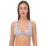 Seamless Pattern With Cute Rabbit Character Double Strap Halter Bikini Top