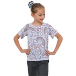 Seamless Pattern With Cute Rabbit Character Kids  Mesh Piece T-Shirt