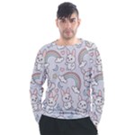 Seamless Pattern With Cute Rabbit Character Men s Long Sleeve Raglan T-Shirt