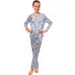 Seamless Pattern With Cute Rabbit Character Kids  Satin Long Sleeve Pajamas Set