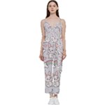 Seamless Pattern With Cute Rabbit Character V-Neck Camisole Jumpsuit