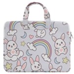 Seamless Pattern With Cute Rabbit Character MacBook Pro 13  Double Pocket Laptop Bag