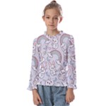 Seamless Pattern With Cute Rabbit Character Kids  Frill Detail T-Shirt