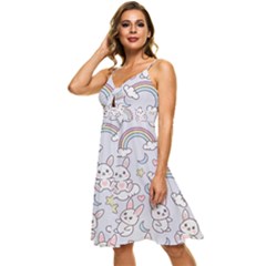 Sleeveless Tie Front Chiffon Dress 
