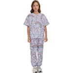 Seamless Pattern With Cute Rabbit Character Kids  T-Shirt and Pants Sports Set