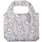 Seamless Pattern With Cute Rabbit Character Foldable Grocery Recycle Bag