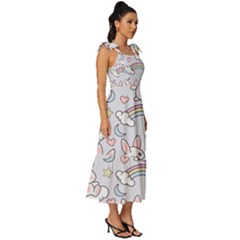 Tie-Strap Tiered Midi Chiffon Dress 