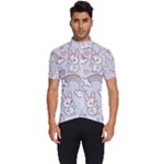 Seamless Pattern With Cute Rabbit Character Men s Short Sleeve Cycling Jersey