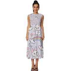 Sleeveless Round Neck Midi Dress 